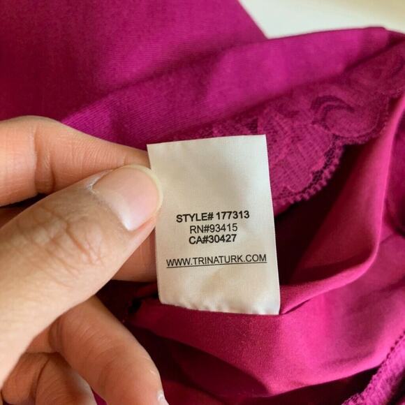 Trina Turk Dress Womens S Geranium Bell Sleeves Ponte Knit Sheath Peekaboo Lace - Picture 11 of 14